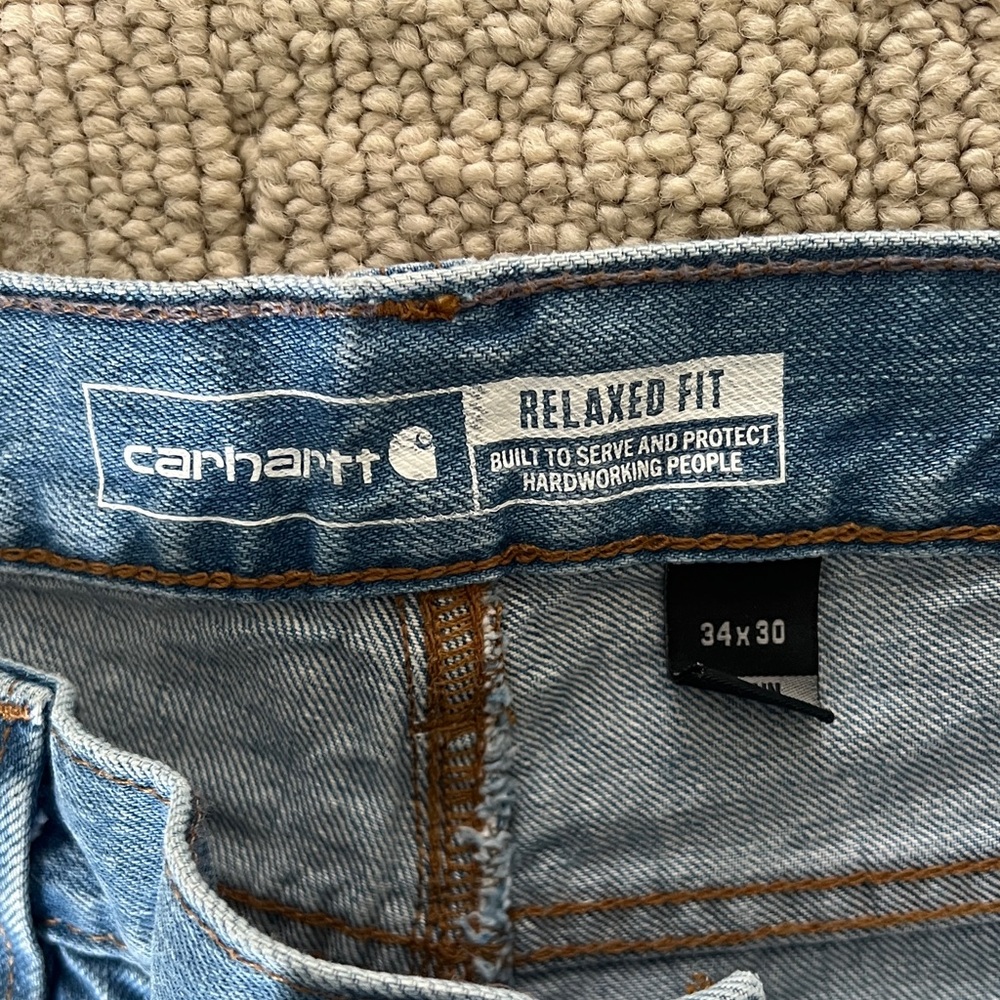 Carhartt Men's Straight Blue Jeans - Picture 3 of 5